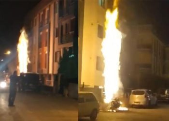 Beylikdüzü’nde gece yarısı korku dolu anlar! Alev topuna döndü