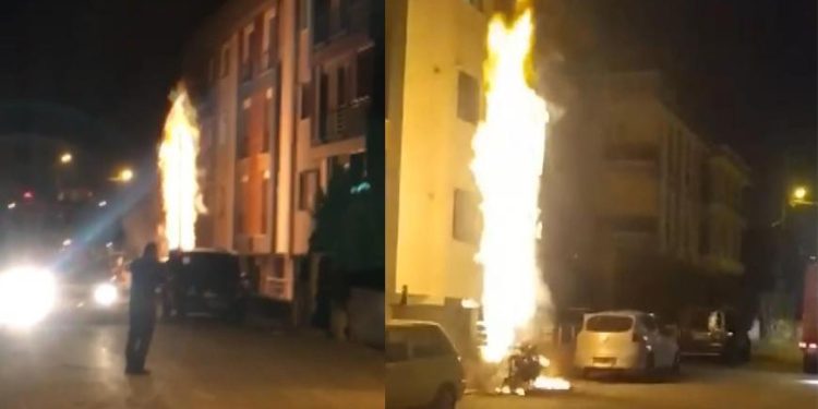 Beylikdüzü’nde gece yarısı korku dolu anlar! Alev topuna döndü